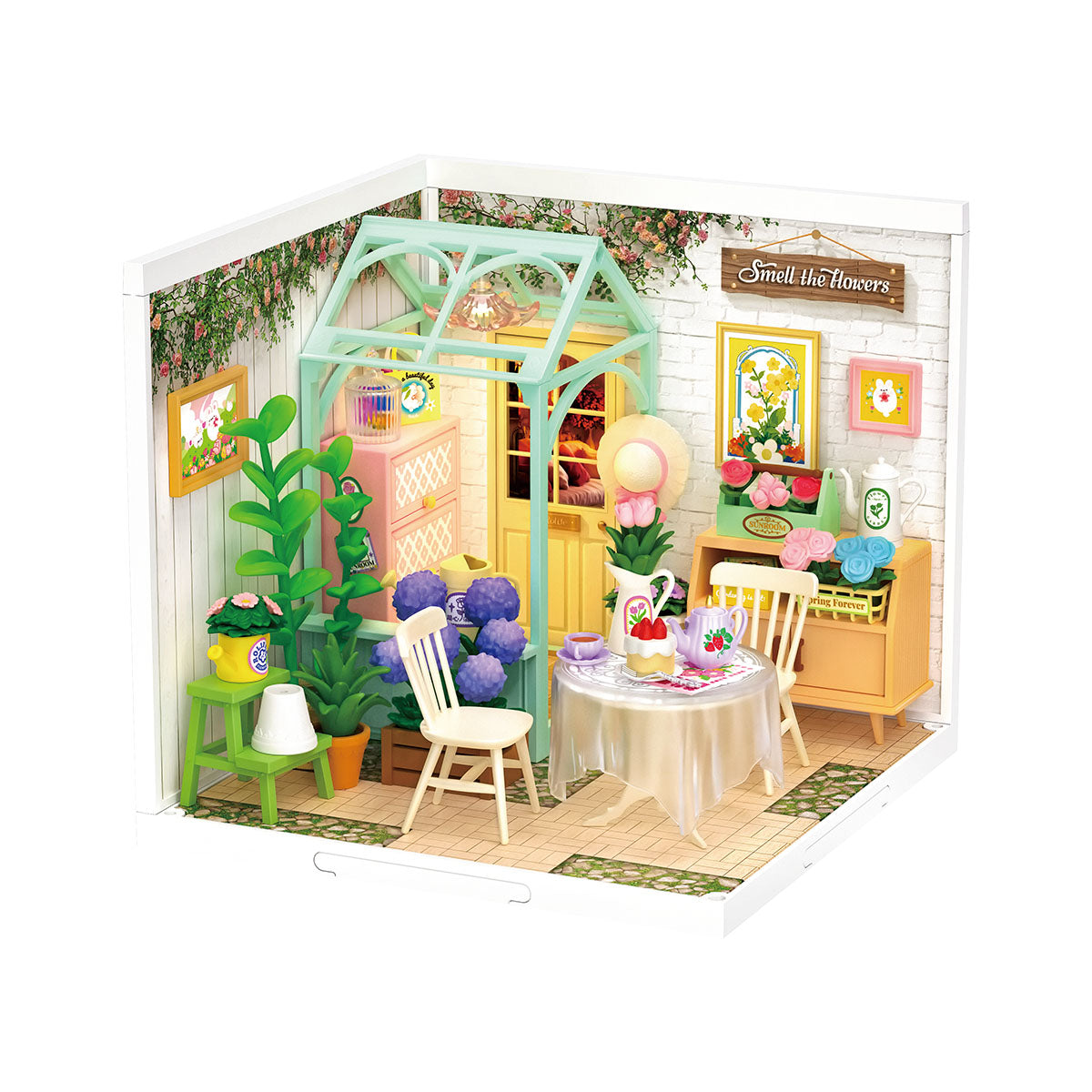 RolifeBloomingTeaGardenDIYPlasticMiniatureHouseDW013B