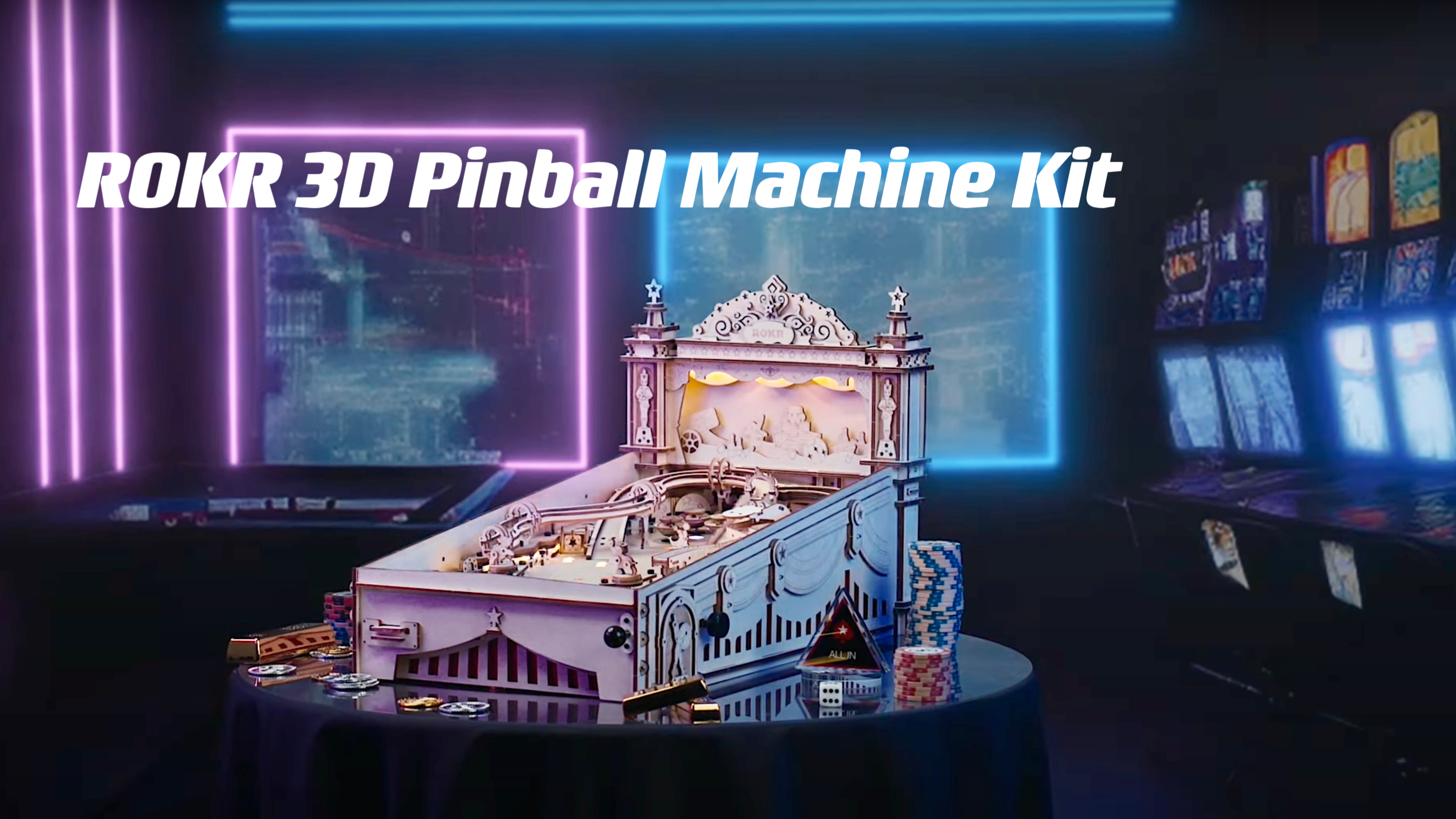 Rediscover Tabletop Games With The ROKR Pinball Machine DIY Craft Kit