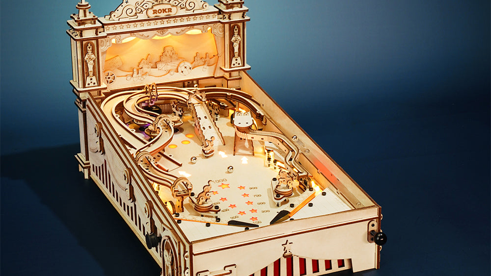 Rediscover the Joy of Pinball with ROKR Wooden 3D Pinball Game Machine