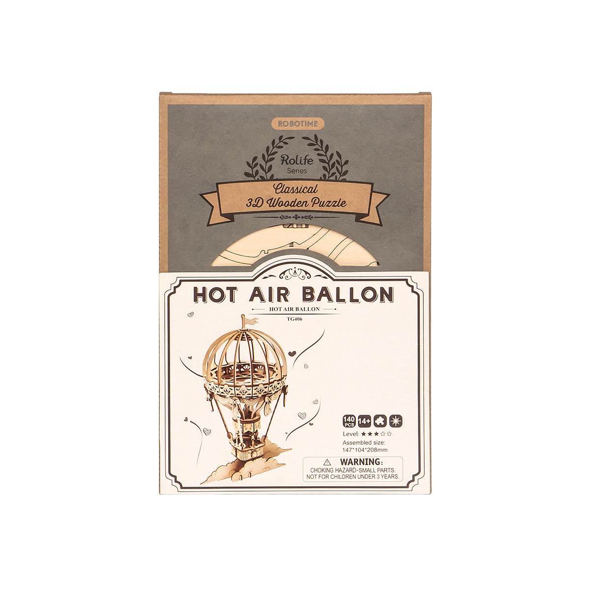 Rolife Hot Air Balloon 3D Wooden Puzzle TG406