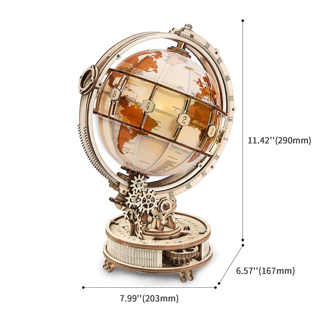 Puzzle 3D en bois Globe lumineux ROKR ST003 