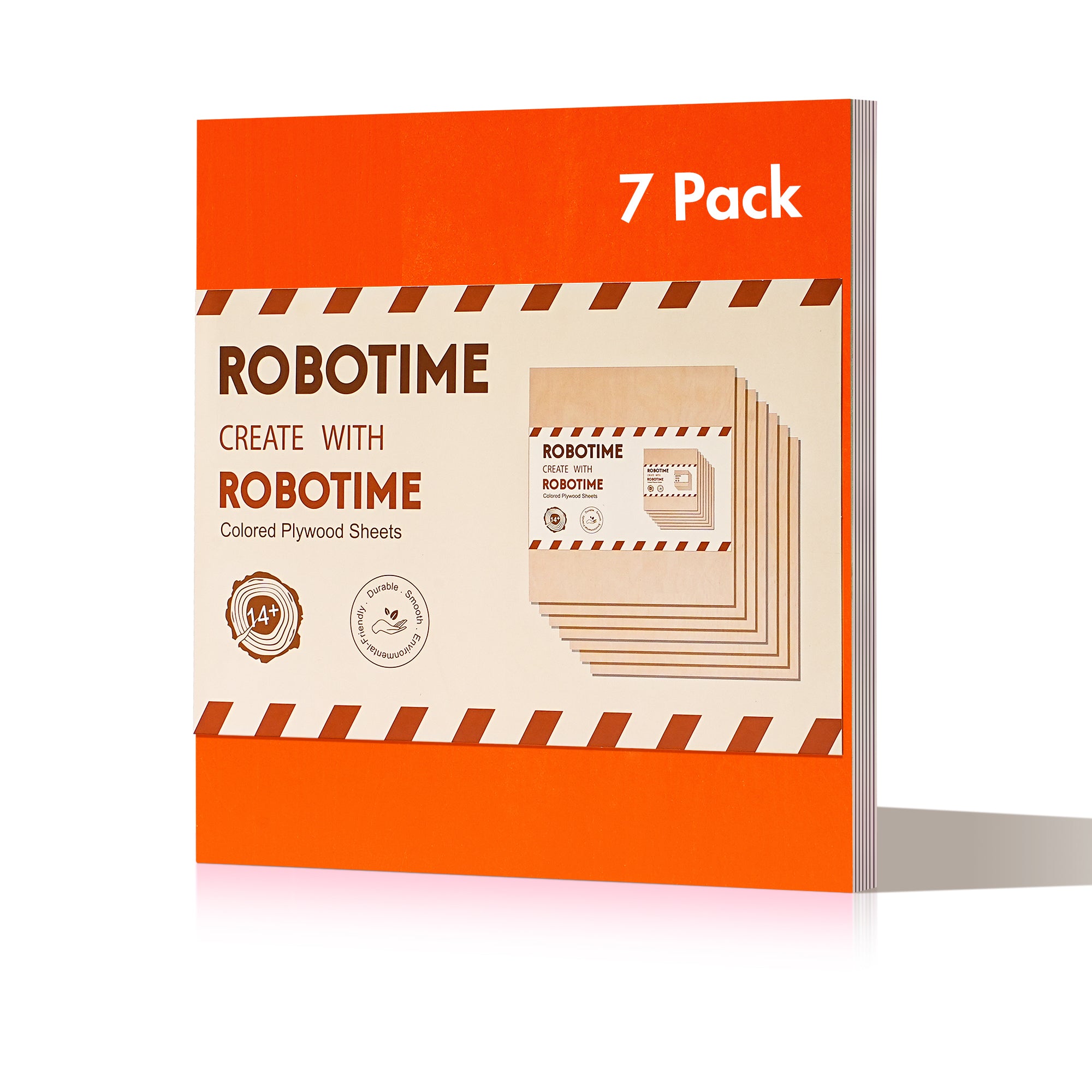 ROBOTIME 7-pack dubbelzijdig gekleurde lindehoutplaten