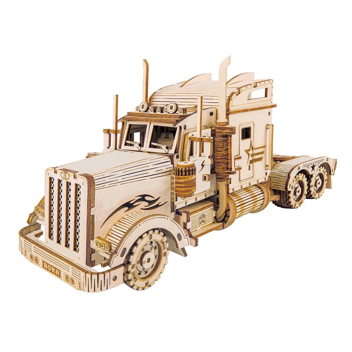 Puzzle 3D en bois modèle réduit de camion lourd ROKR MC502 