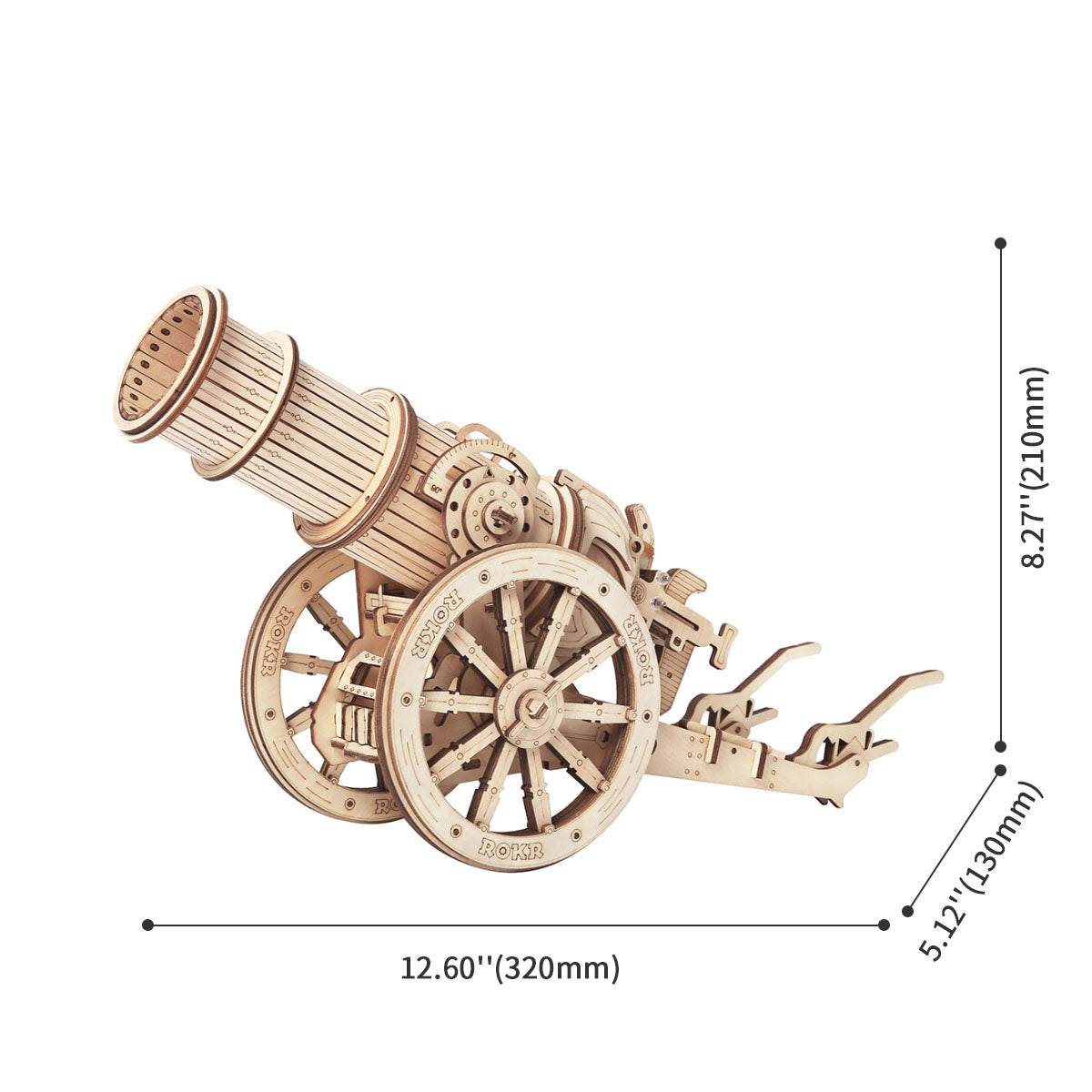 ROKR 3D Holzpuzzle Belagerungsartillerie auf Rädern KW801