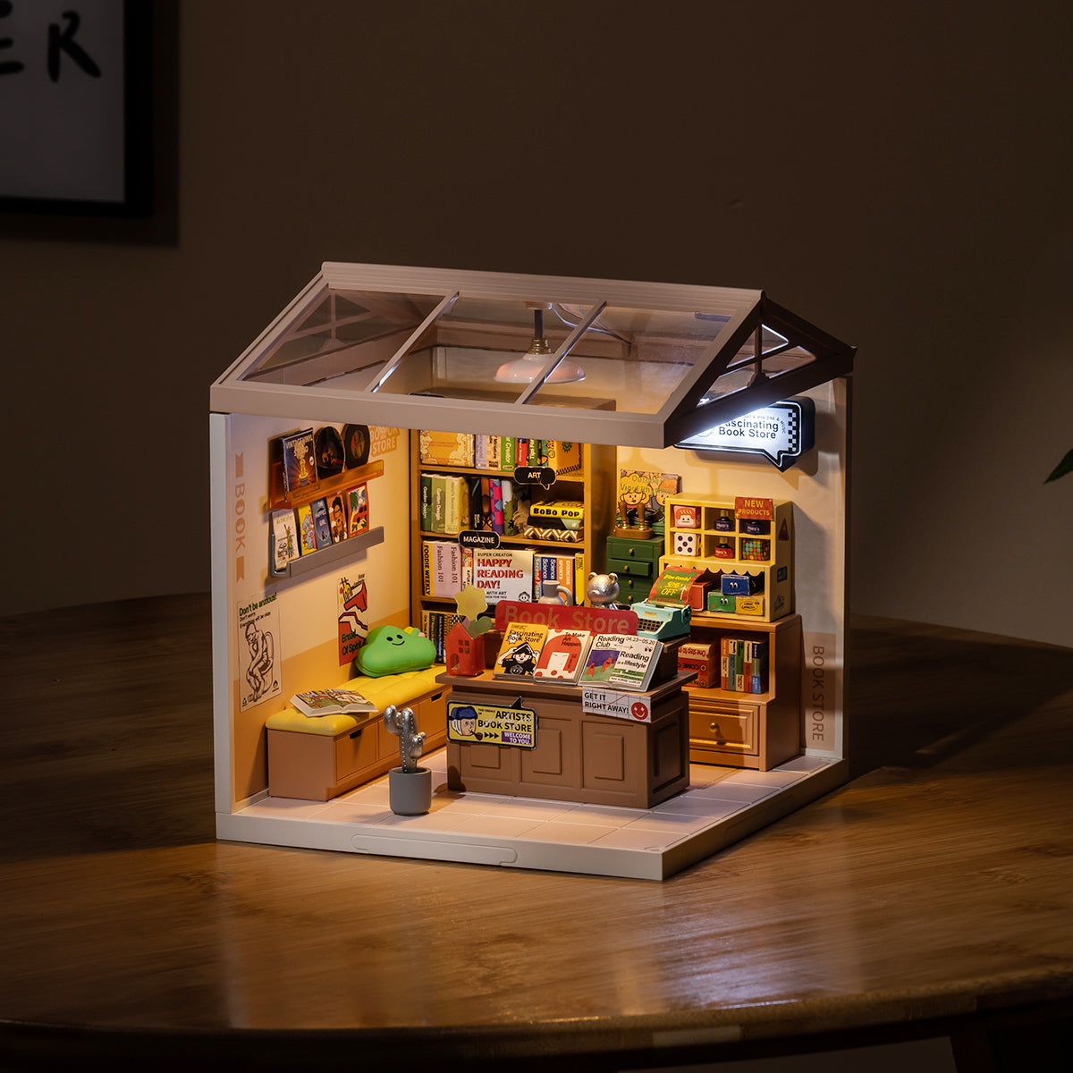 Rolife Super Creator Faszinierende Buchhandlung, Kunststoff, DIY-Miniaturhaus-Bausatz DW004 