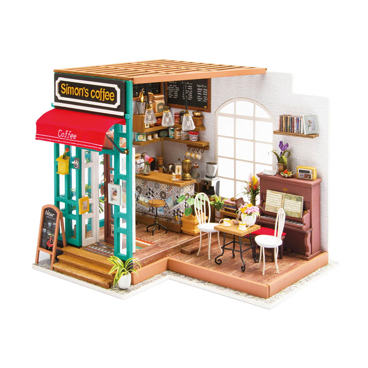 Rolife Simon's Coffee Shop - DIY Miniatur-Puppenhaus-Bausatz DG109 