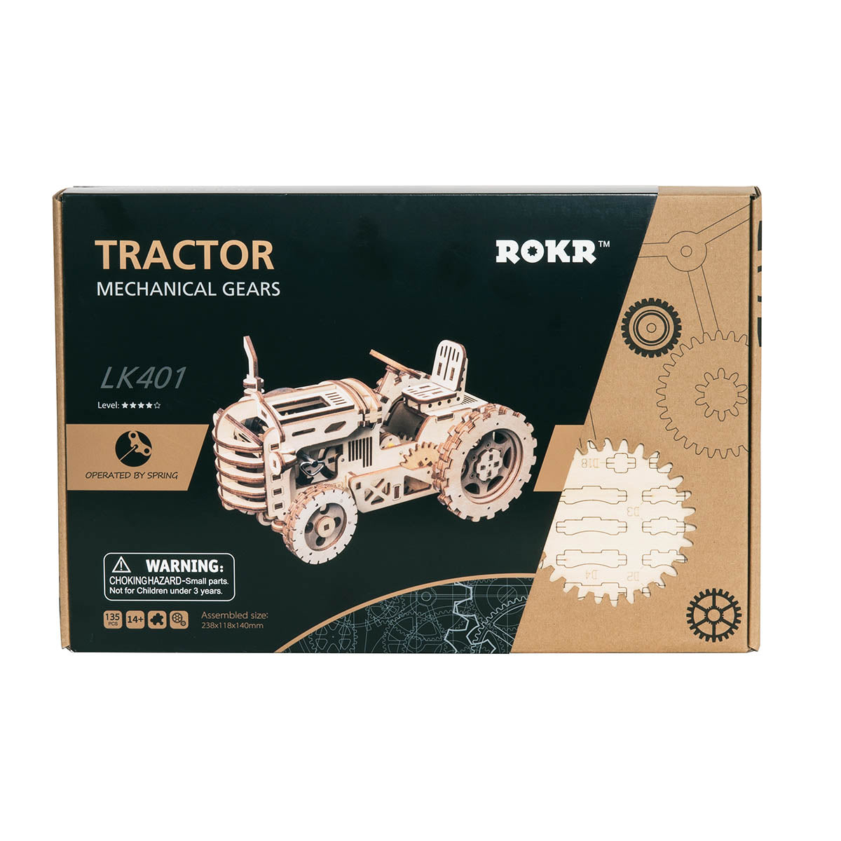 ROKR Traktor Mechanische Zahnräder 3D Holzpuzzle LK401 