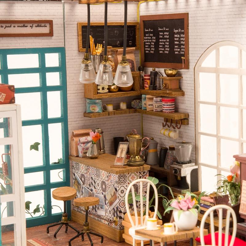 Rolife Simon's Coffee Shop DIY Miniature Dollhouse Kit DG109