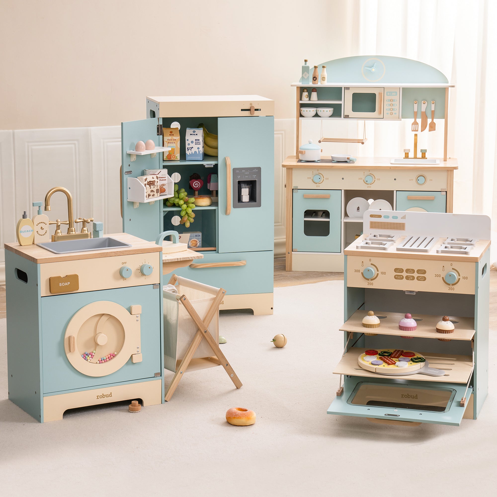 Robud Green and Gold Kitchen Playset Seris