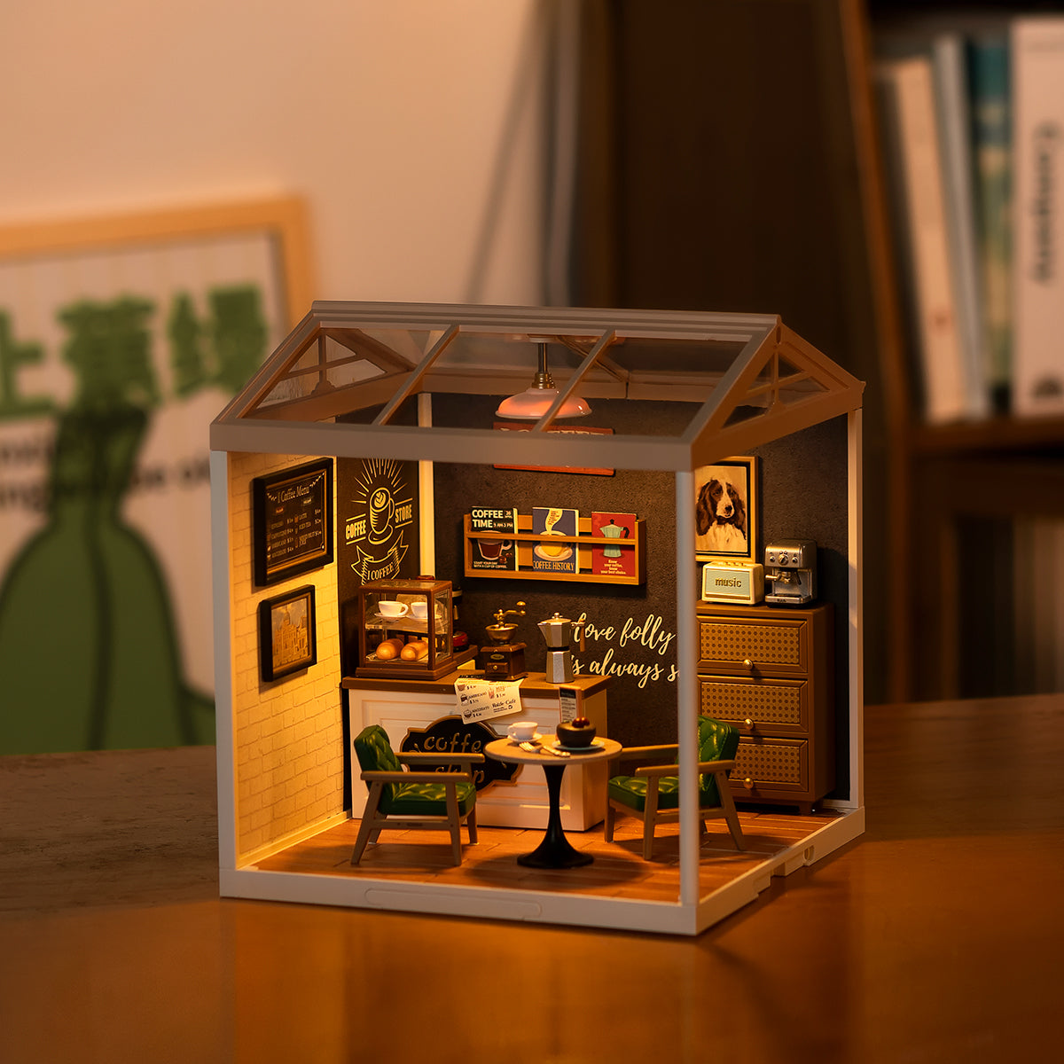 Rolife Super Creator Daily Inspiration Cafe Kit de maison miniature en plastique à faire soi-même DW001 