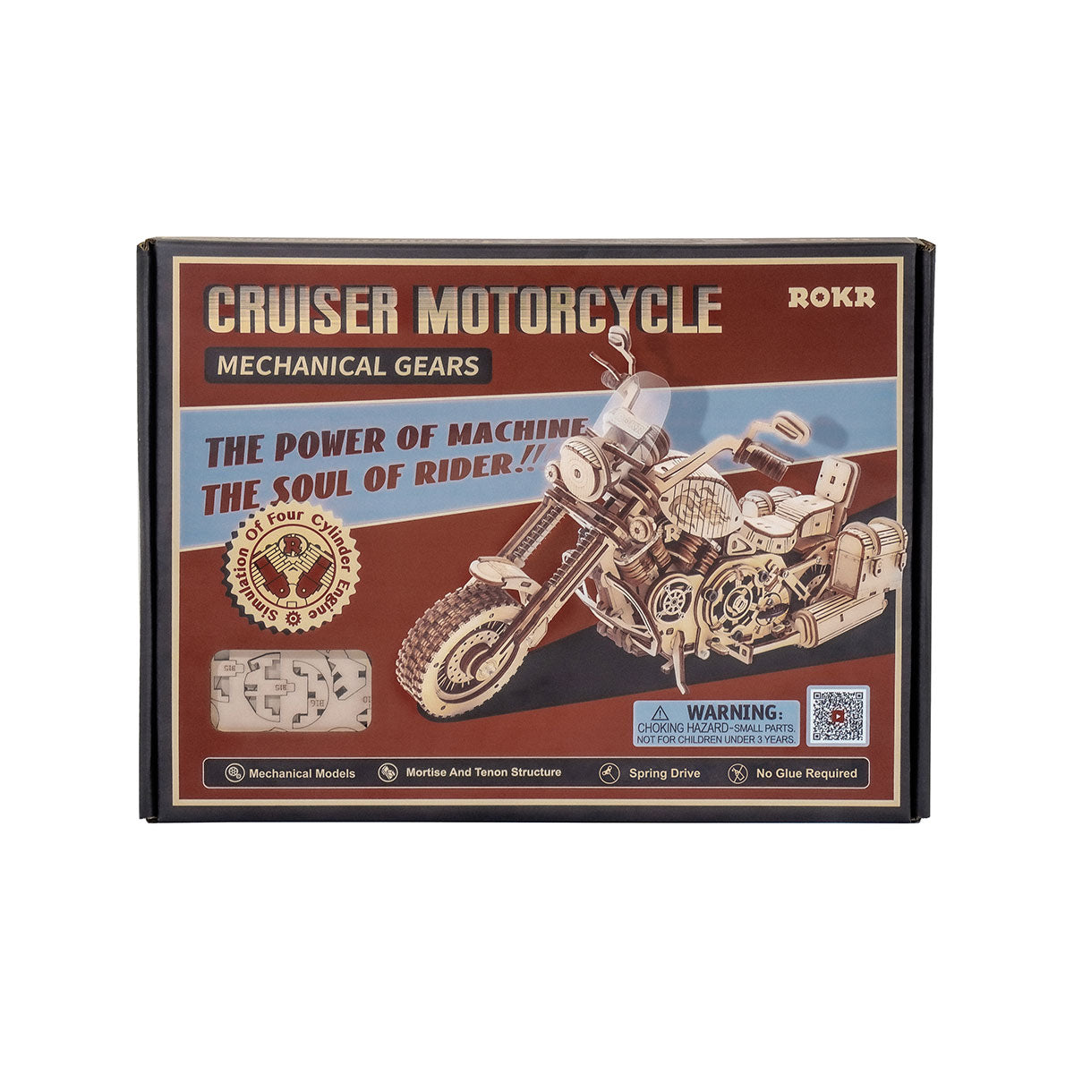 Puzzle 3D en bois ROKR Cruiser Motorcycle LK504 