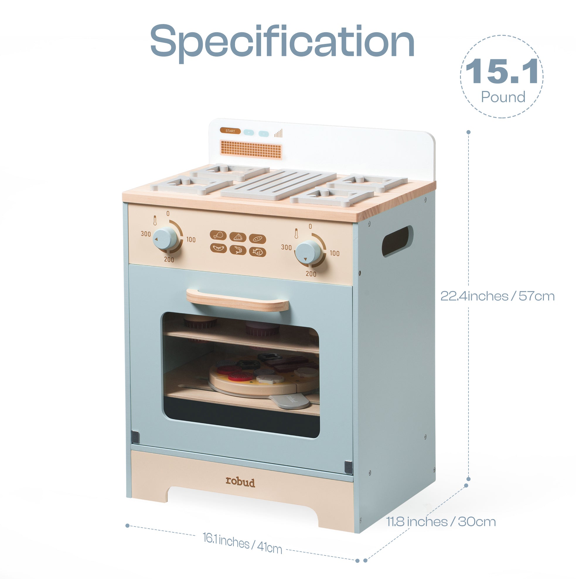 Robud Realistic Wooden Play Oven