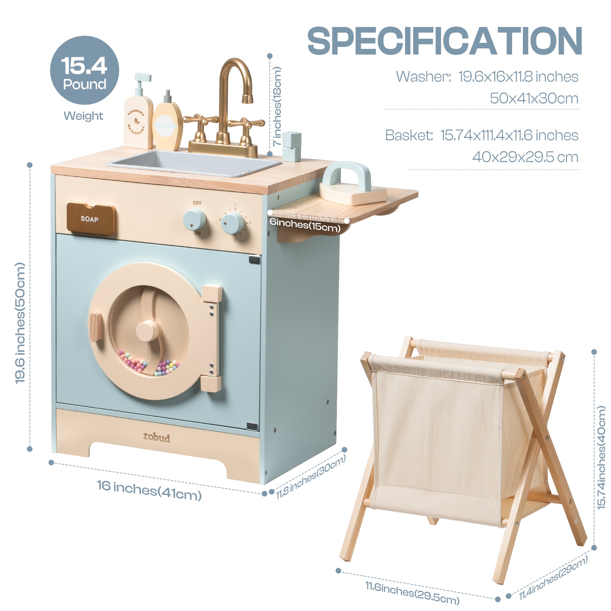 Robud Wooden Laundry Playset