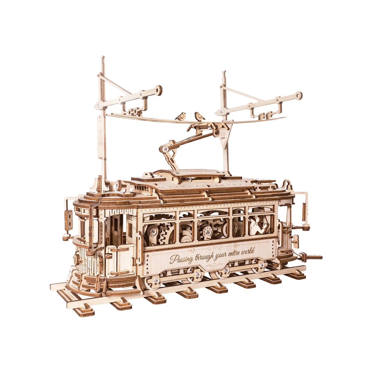 Puzzle 3D en bois du tramway urbain classique ROKR LK801 