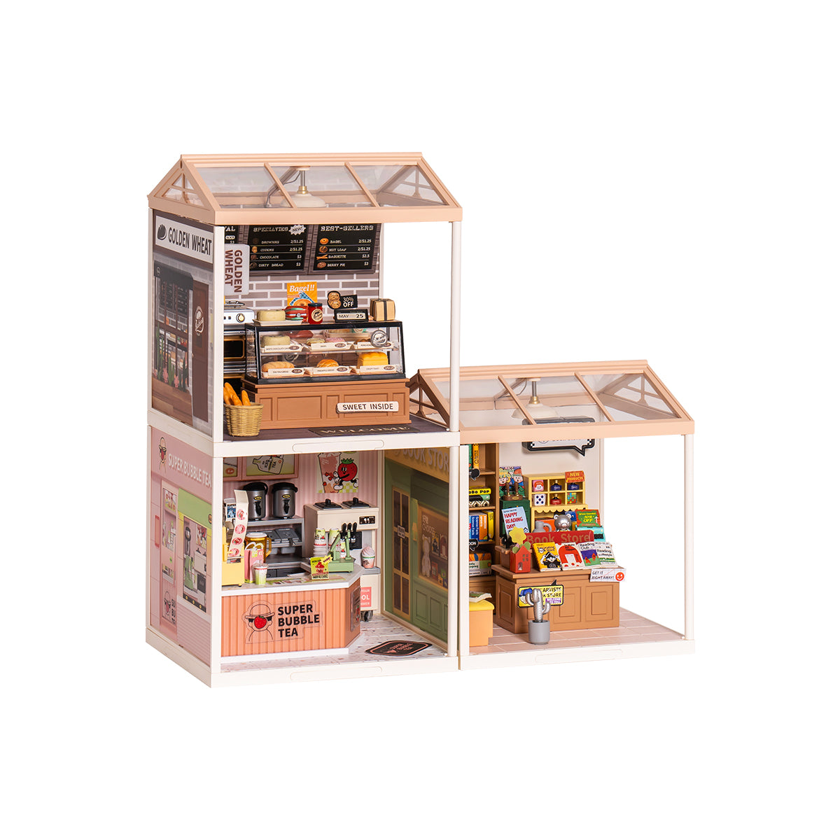 Rolife Super Creator Mini maison en plastique à monter soi-même 3 en 1 en forme de L 