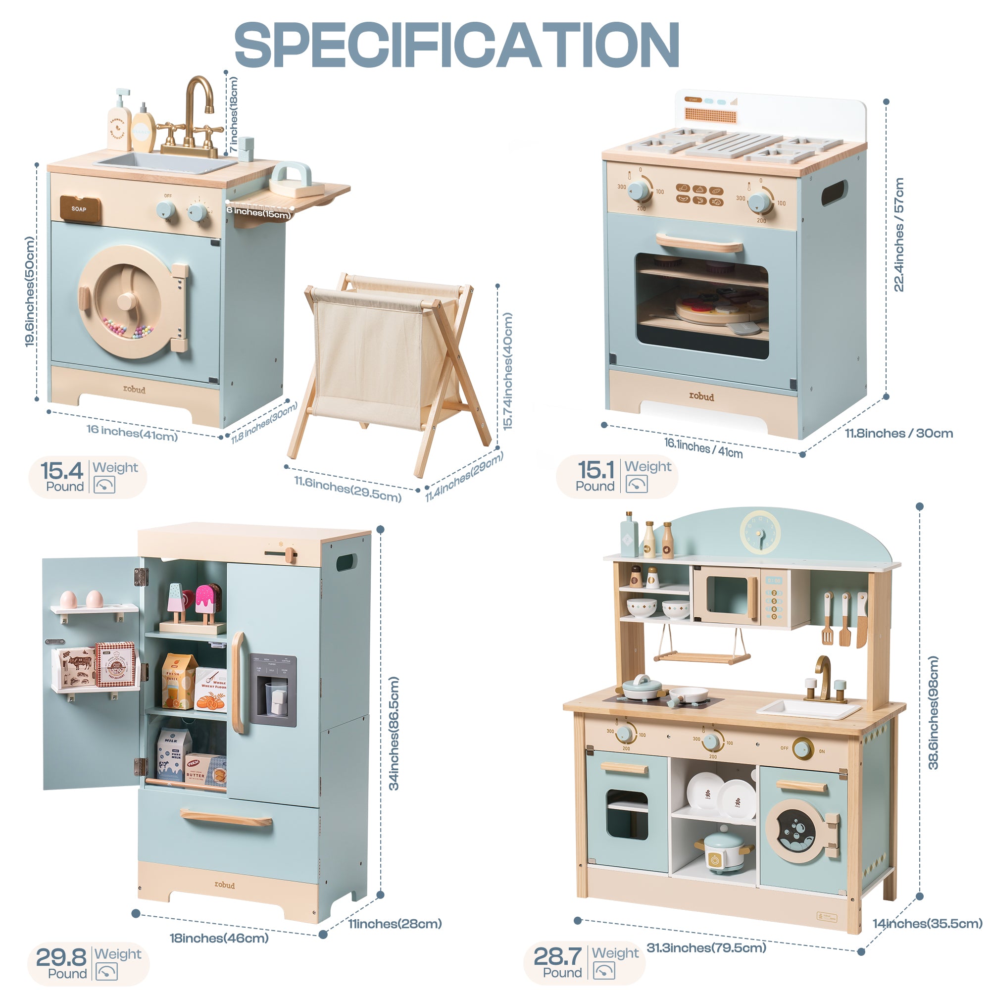 Robud Green and Gold Kitchen Playset Seris