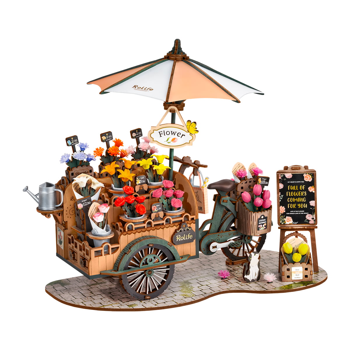 Rolife Bloesemwagen 3D Houten Puzzel TGS03