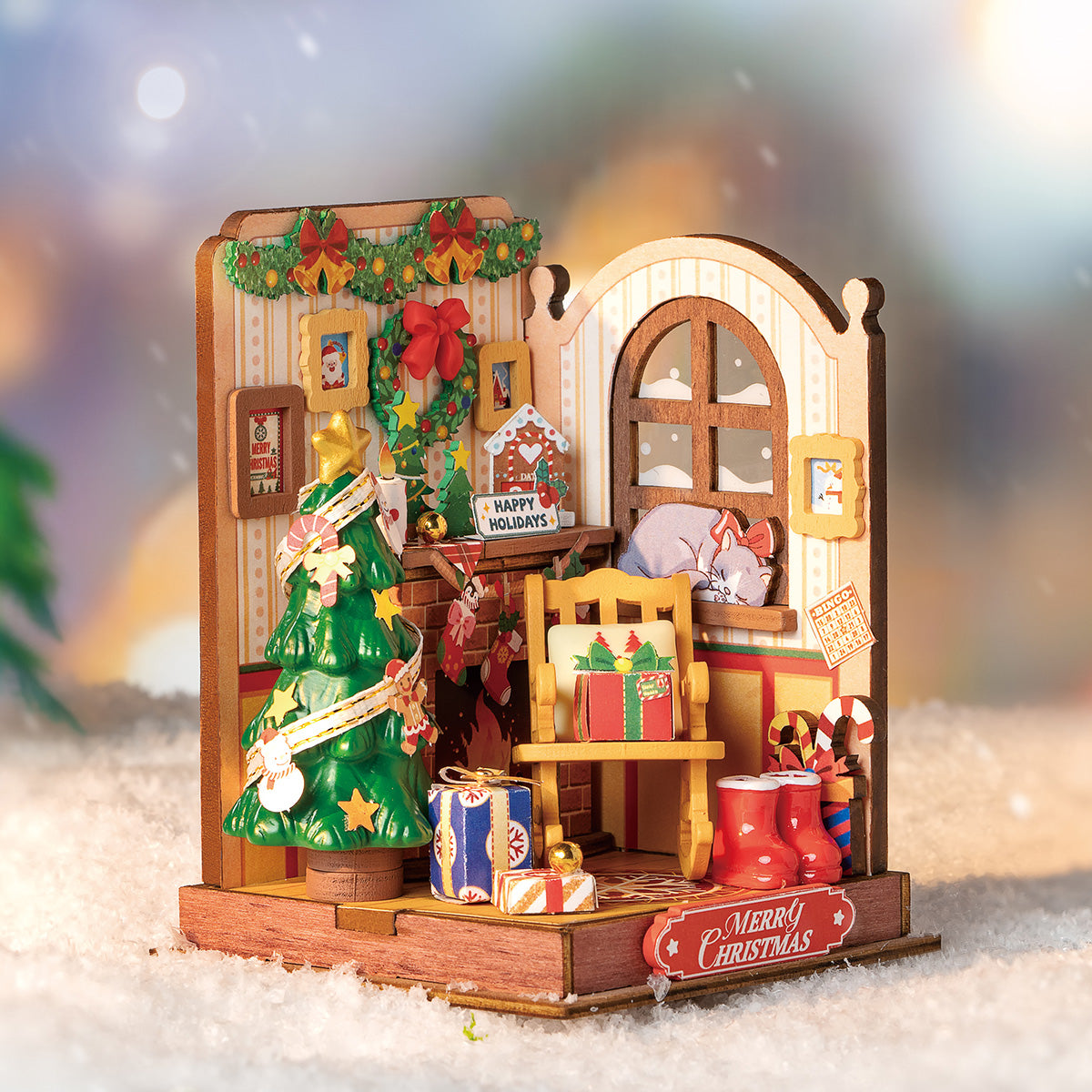 Rolife Kerst Open Haard DIY Miniatuur Huis DS041