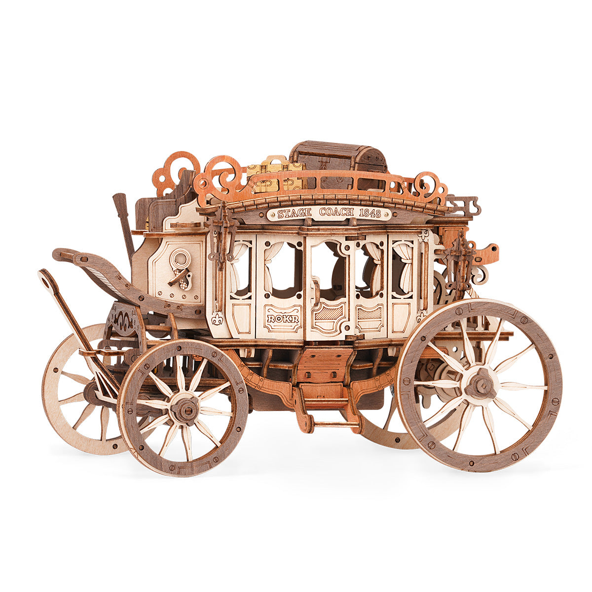 ROKR Stagecoach Mechanical Music Box 3D Wooden Puzzle AMKA1