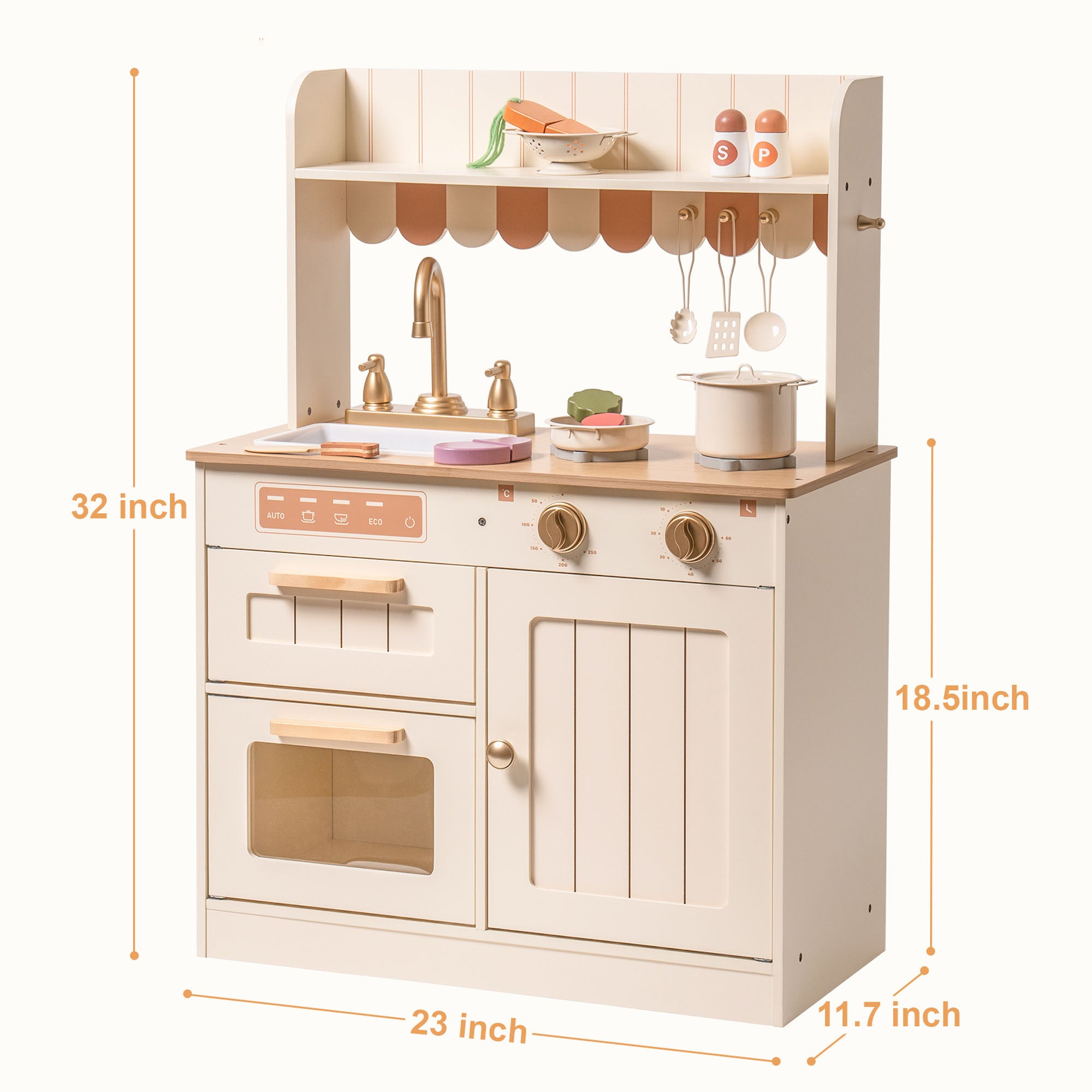 Robud Realistic Design Wooden Kids Kitchen Playset WCF09