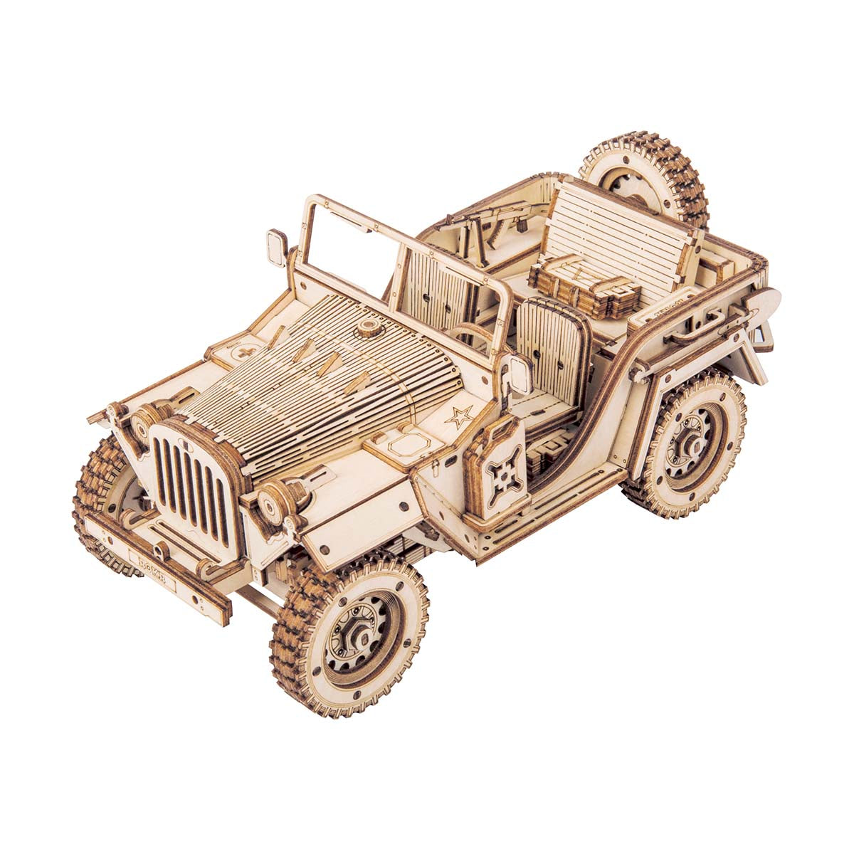 Puzzle 3D en bois modèle réduit de Jeep de l'armée ROKR MC701 