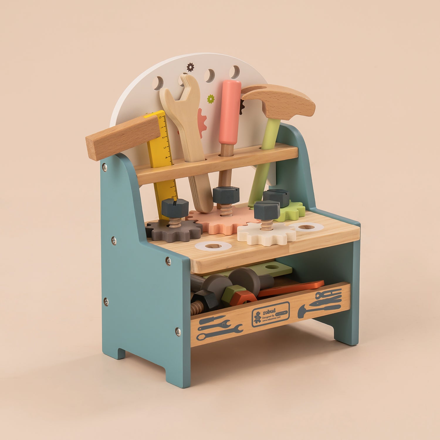 ROBUD Mini Wooden Play Tool Workbench Set WG201