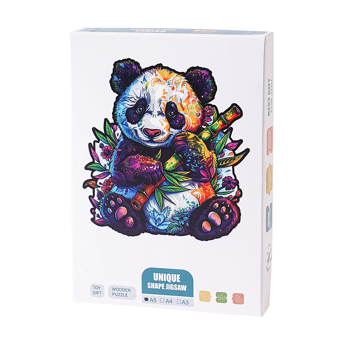 ROBOTIME Houten puzzel met bloemenpanda