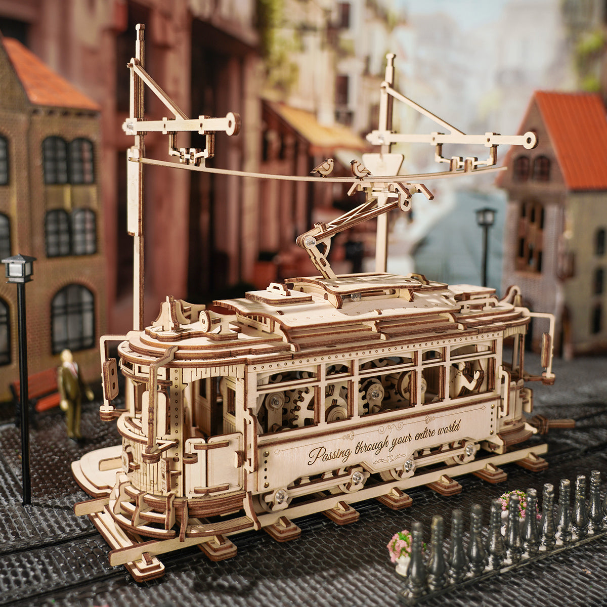 ROKR Klassische Stadtstraßenbahn 3D-Holzpuzzle LK801 