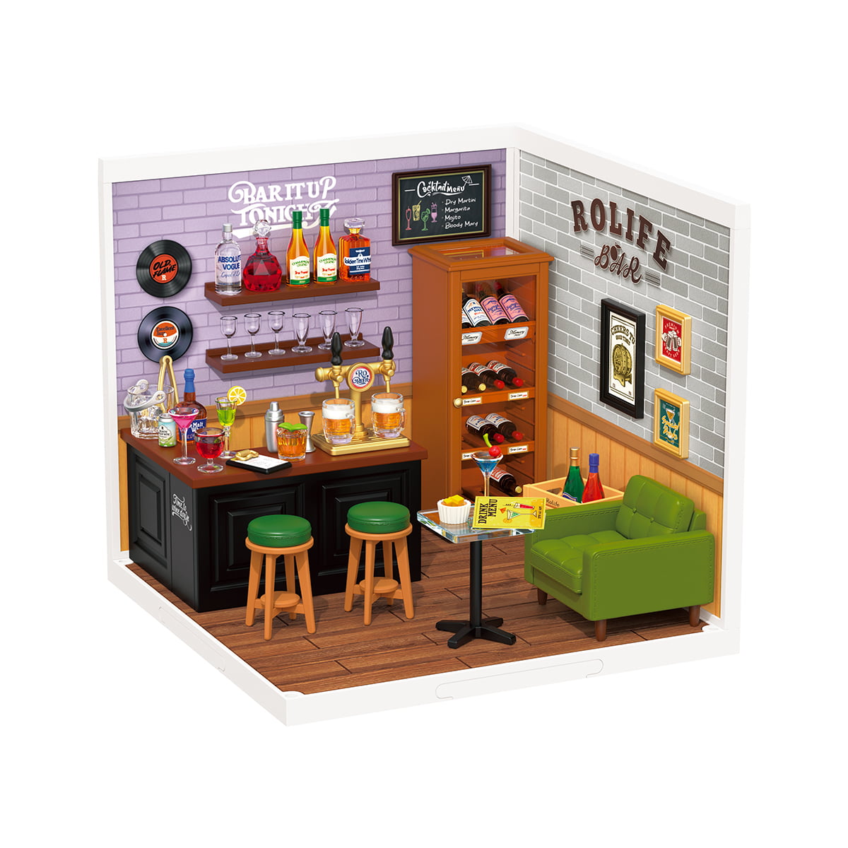 Rolife Leisurely Cheers Bar DIY Plastic Miniature House DW012