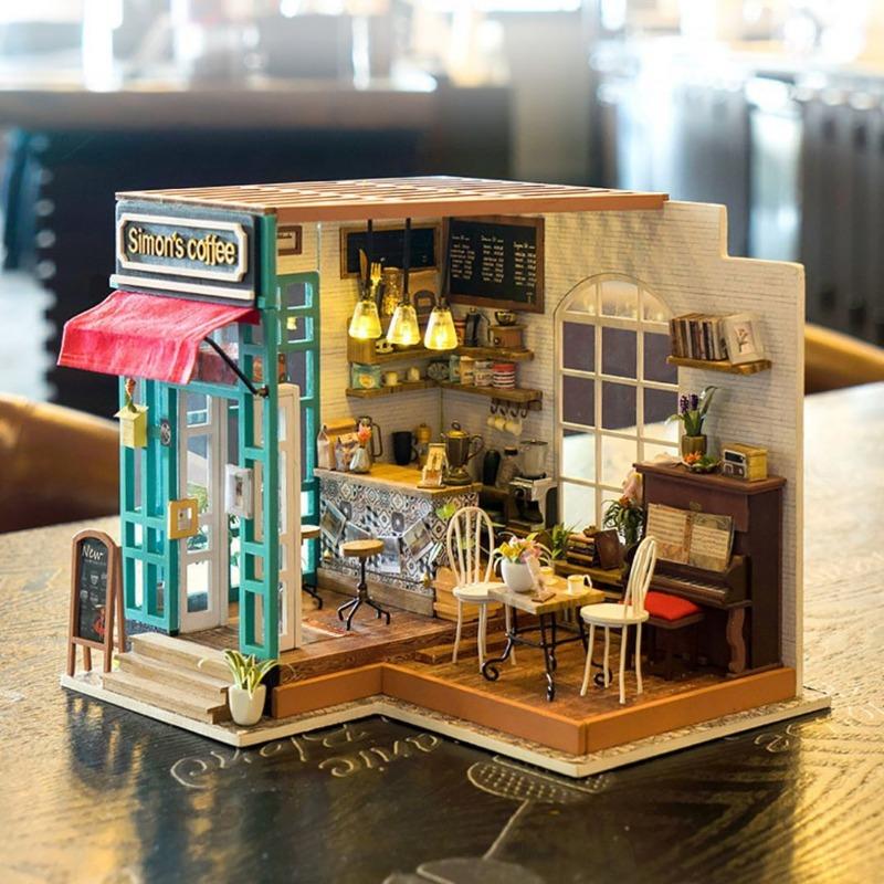 Rolife Simon's Coffee Shop DIY Miniature Dollhouse Kit DG109