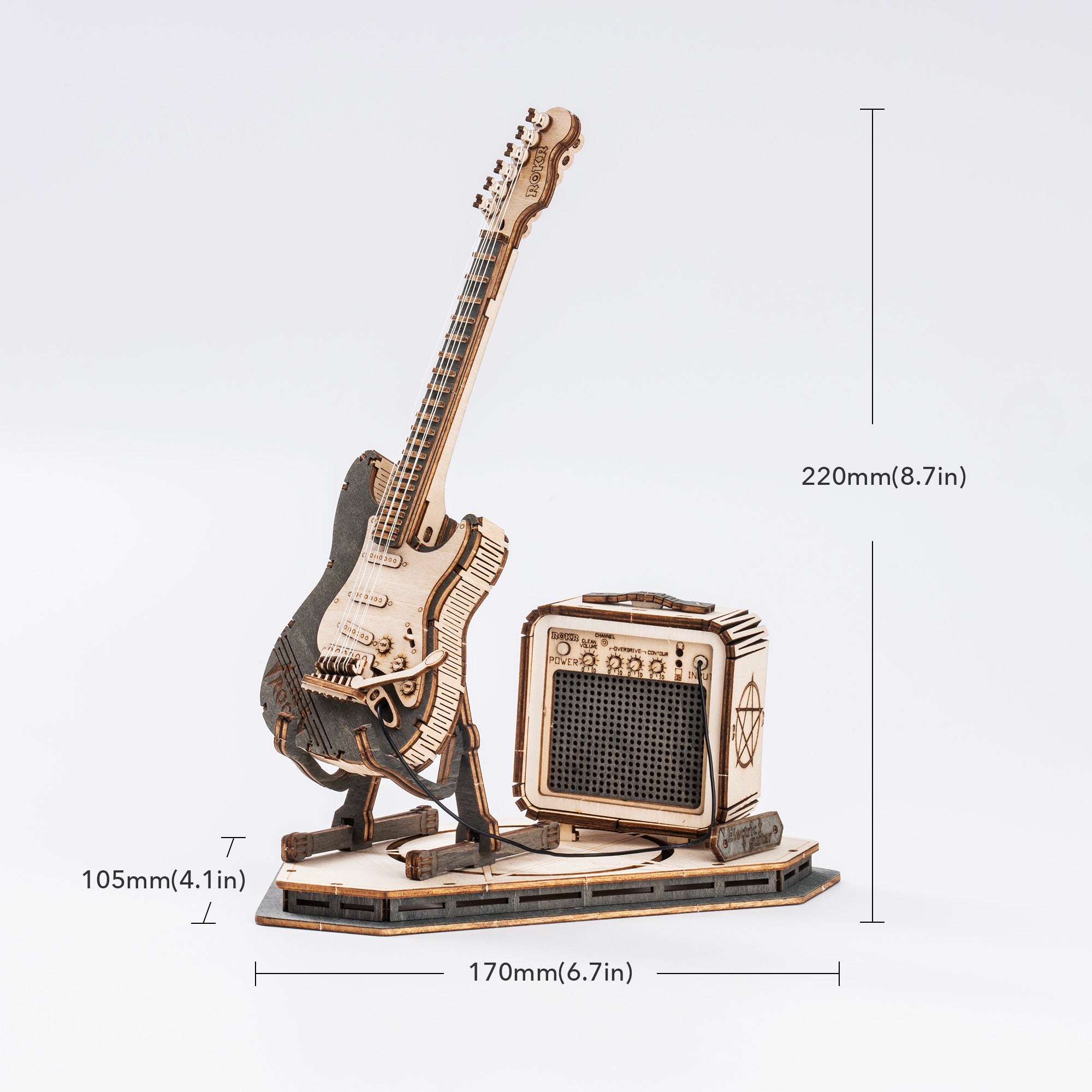 ROKR E-Gitarrenmodell 3D-Holzpuzzle TG605K 