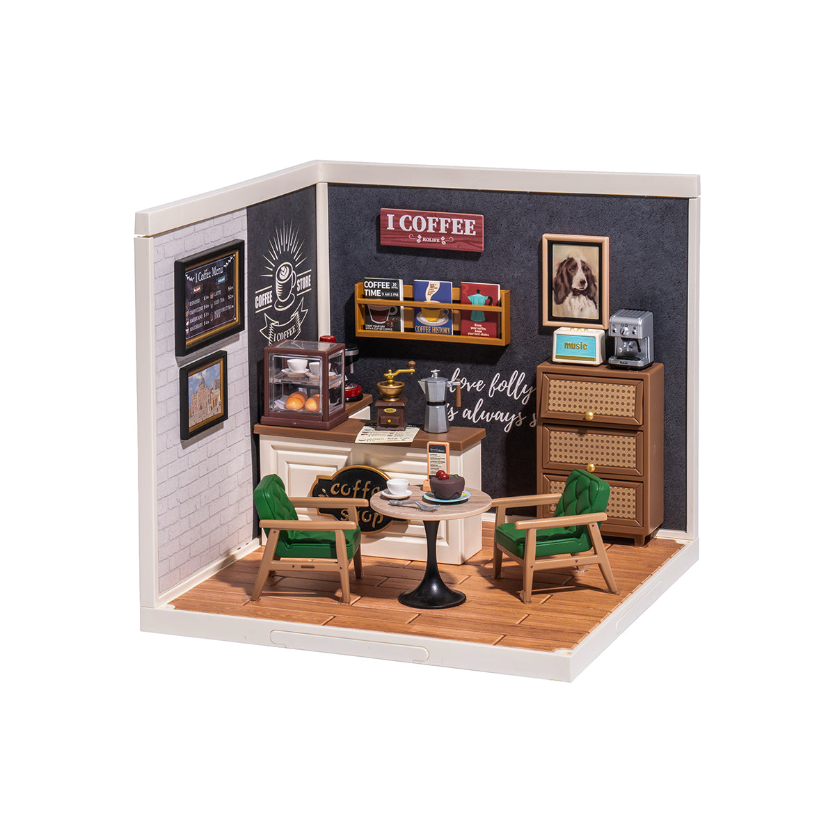 Rolife Super Creator Täglich Inspiration Cafe Kunststoff DIY Miniatur Haus Kit DW001 