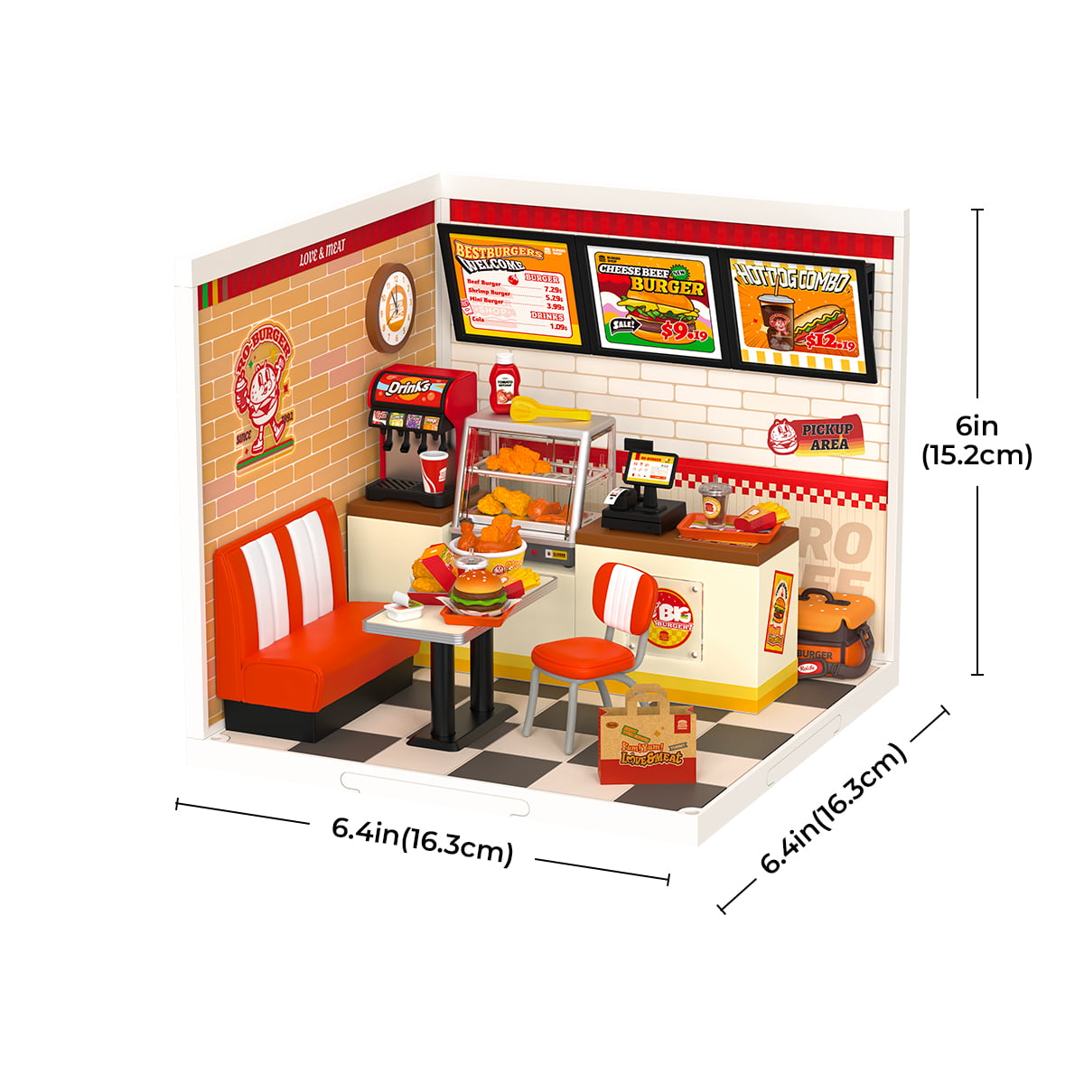 Rolife Yum Yum Burgers Maison miniature en plastique à faire soi-même DW010 