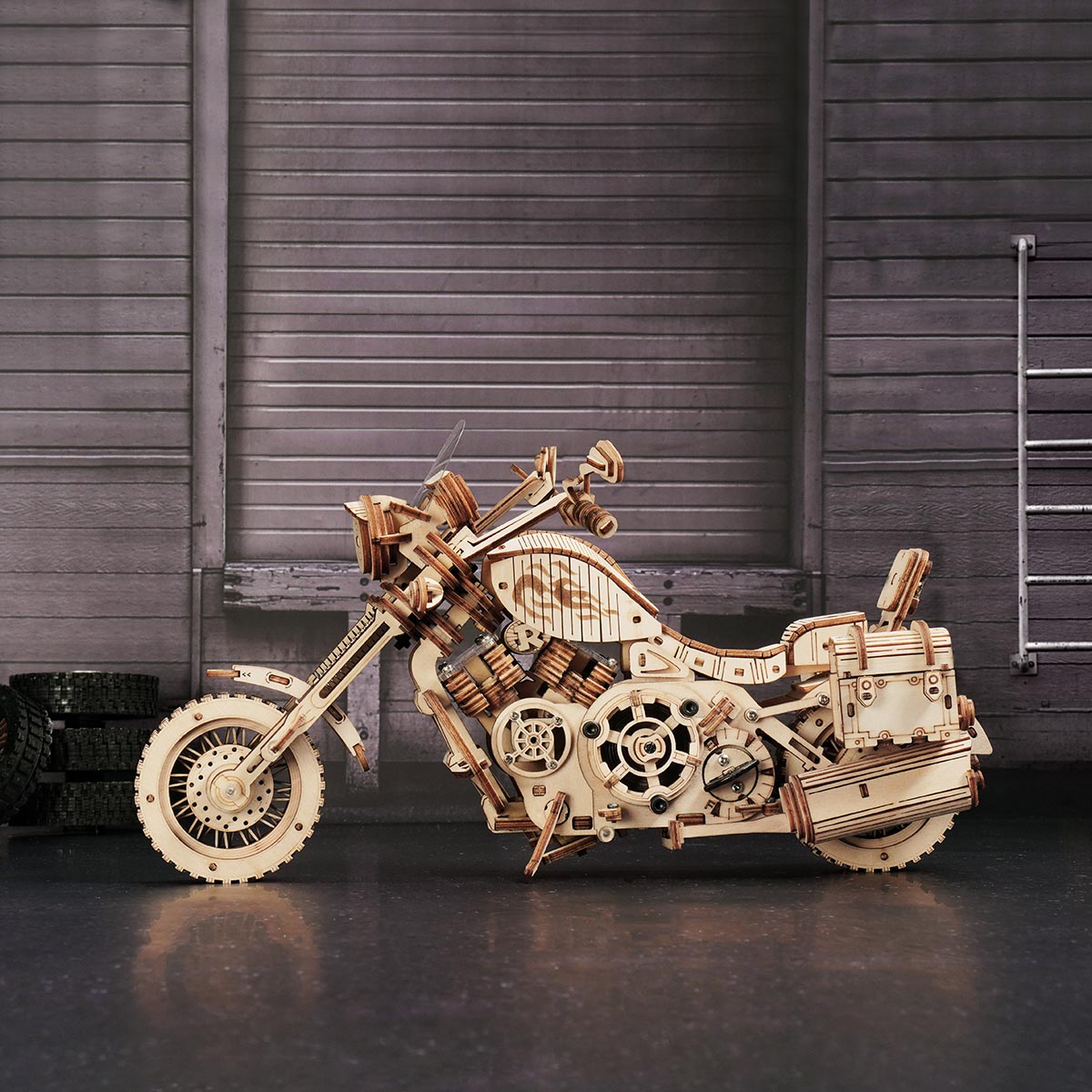 Puzzle 3D en bois ROKR Cruiser Motorcycle LK504 