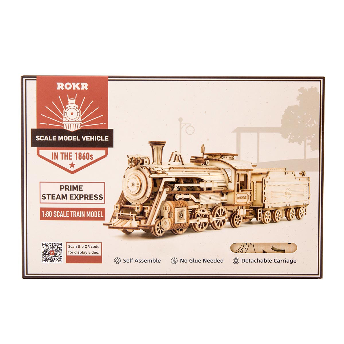 ROKR Prime stoomsneltrein 3D houten puzzel MC501