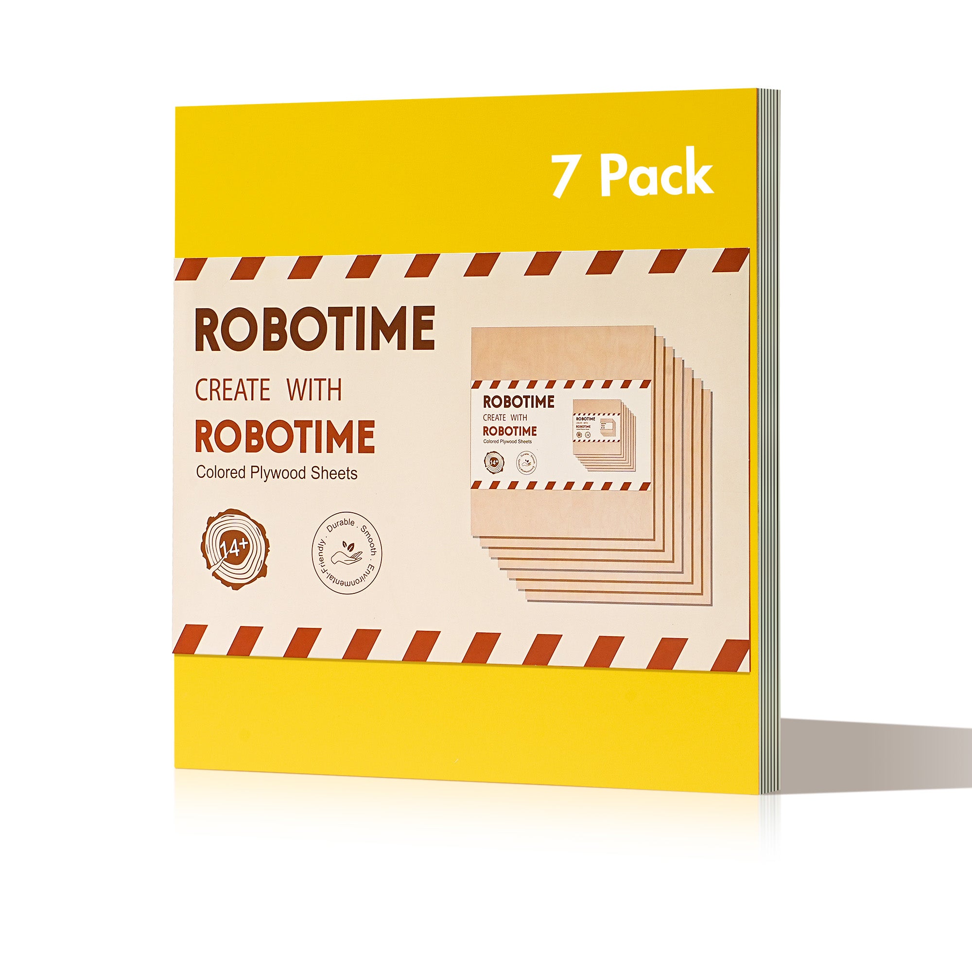 ROBOTIME 7-Pack Double-Sided Colored Basswood Sheets