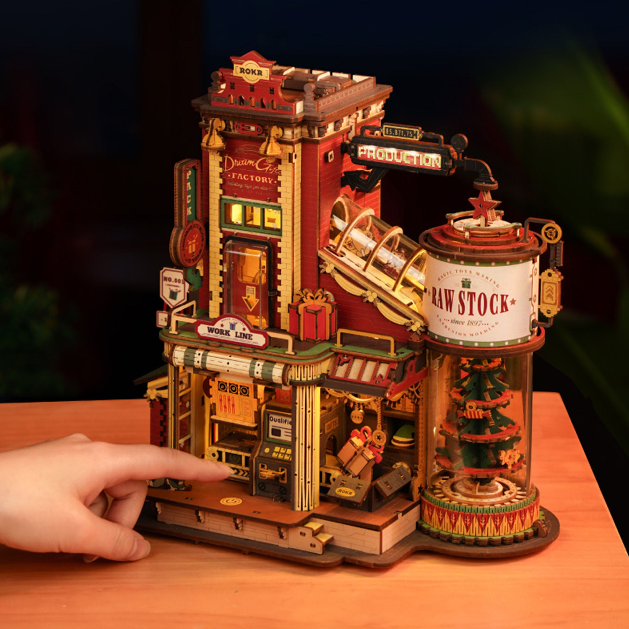 ROKR Christmas Dream Gift Factory Wooden Music Box EAB01