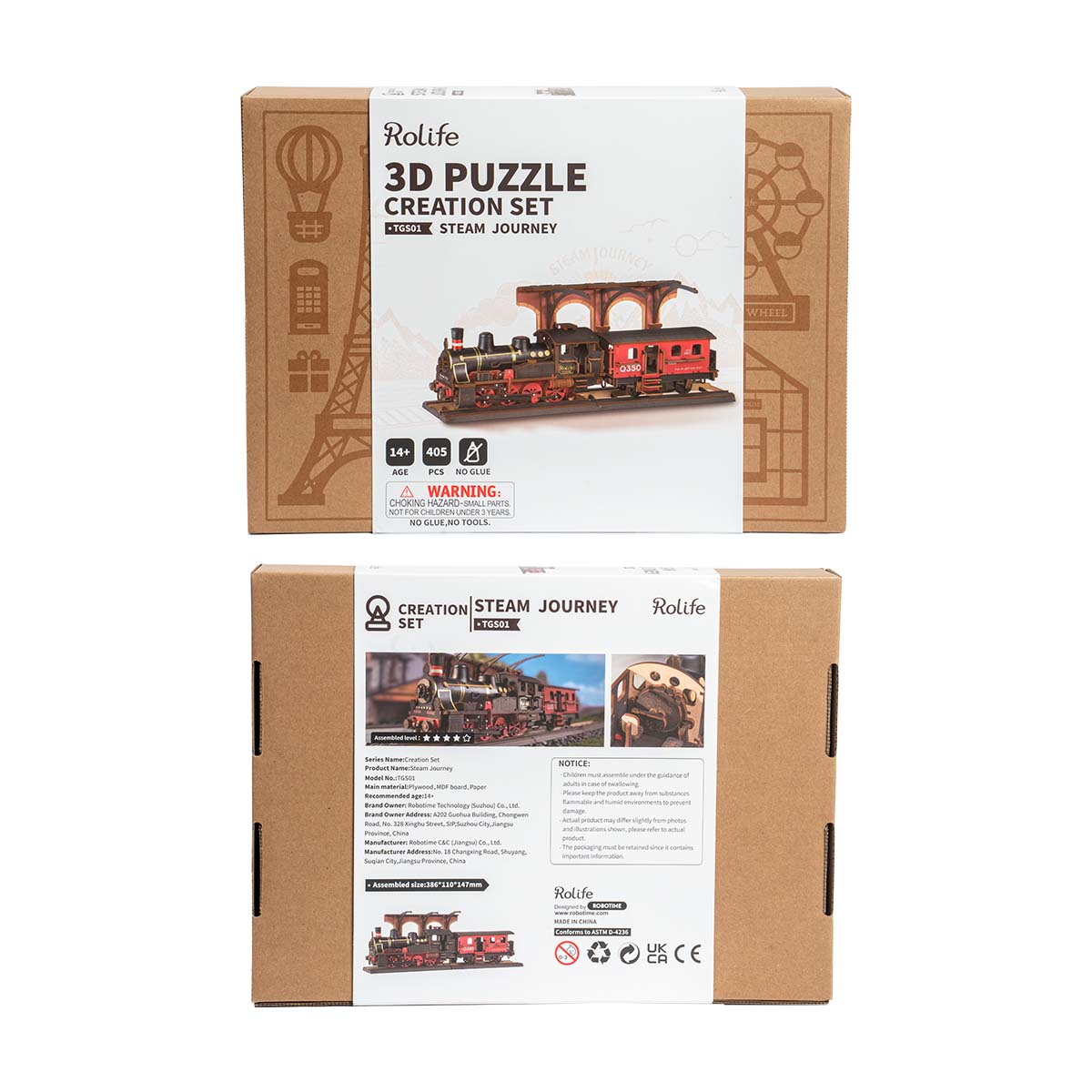 Rolife Steam Journey 3D-Holzpuzzle TGS01