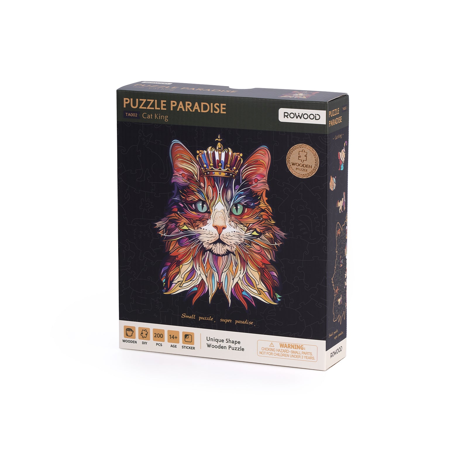 Rowood Cat King Wooden Jigsaw Puzzle