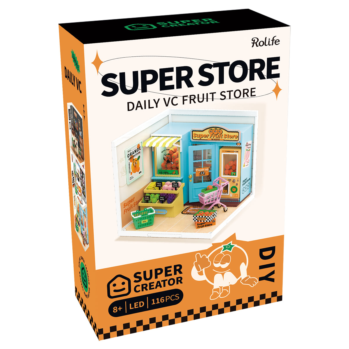 Rolife Super Creator Super Fruit Store Kit de maison miniature en plastique à monter soi-même DW003 