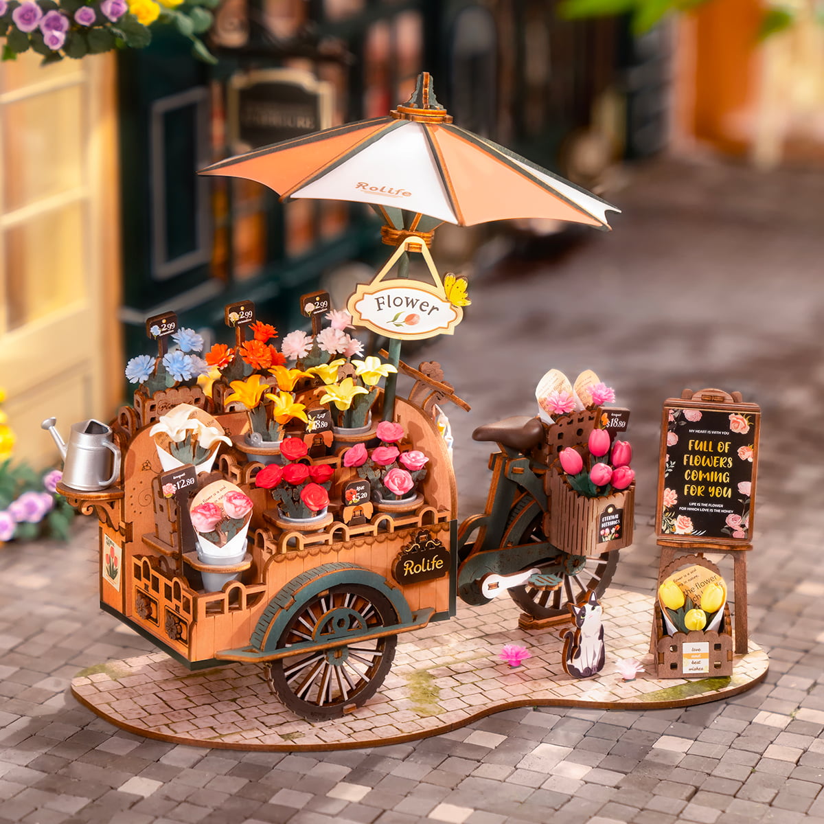 Puzzle 3D en bois Rolife Blossom Cart TGS03 