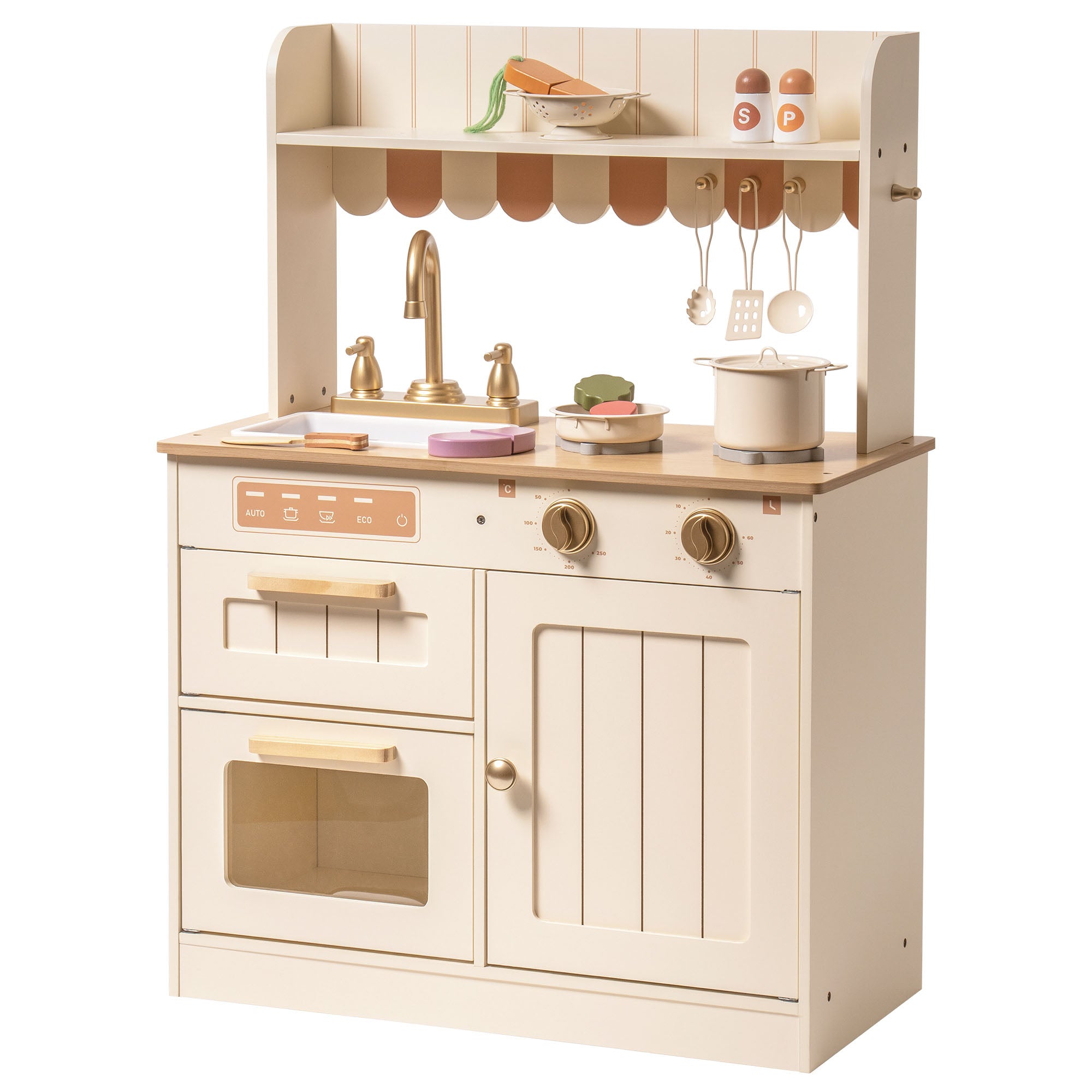 Robud Realistic Design Wooden Kids Kitchen Playset WCF09