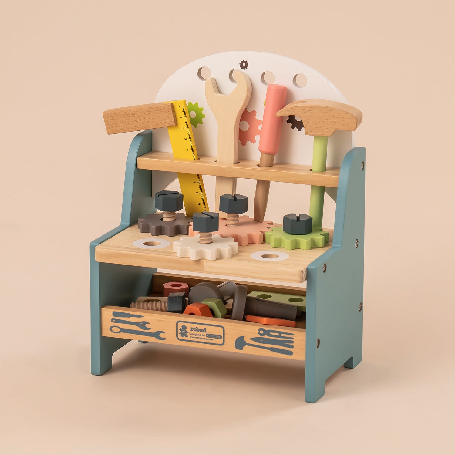 ROBUD Mini Wooden Play Tool Workbench Set WG201