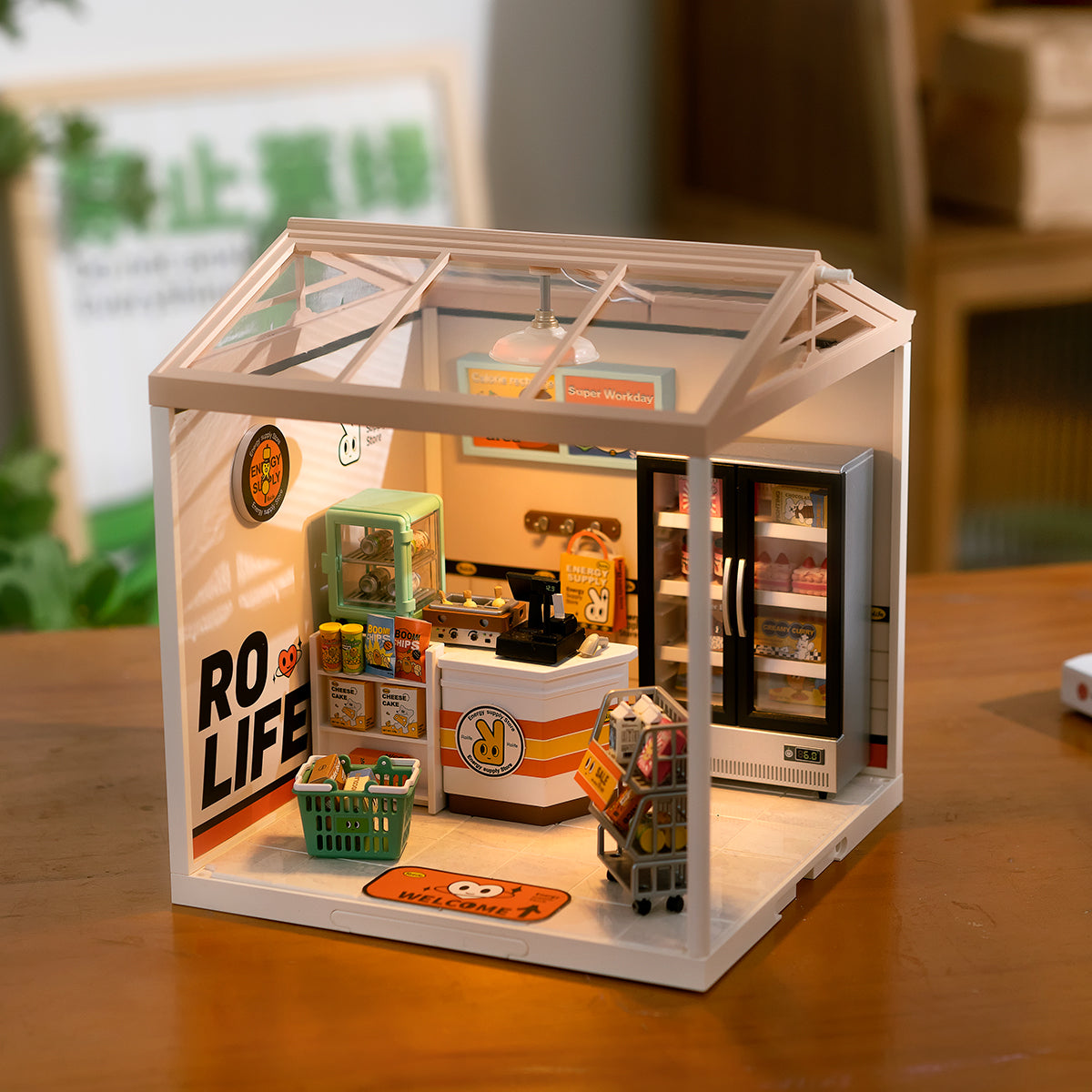 Rolife Super Creator Energy Supply Store DIY Miniature House Kit DW002