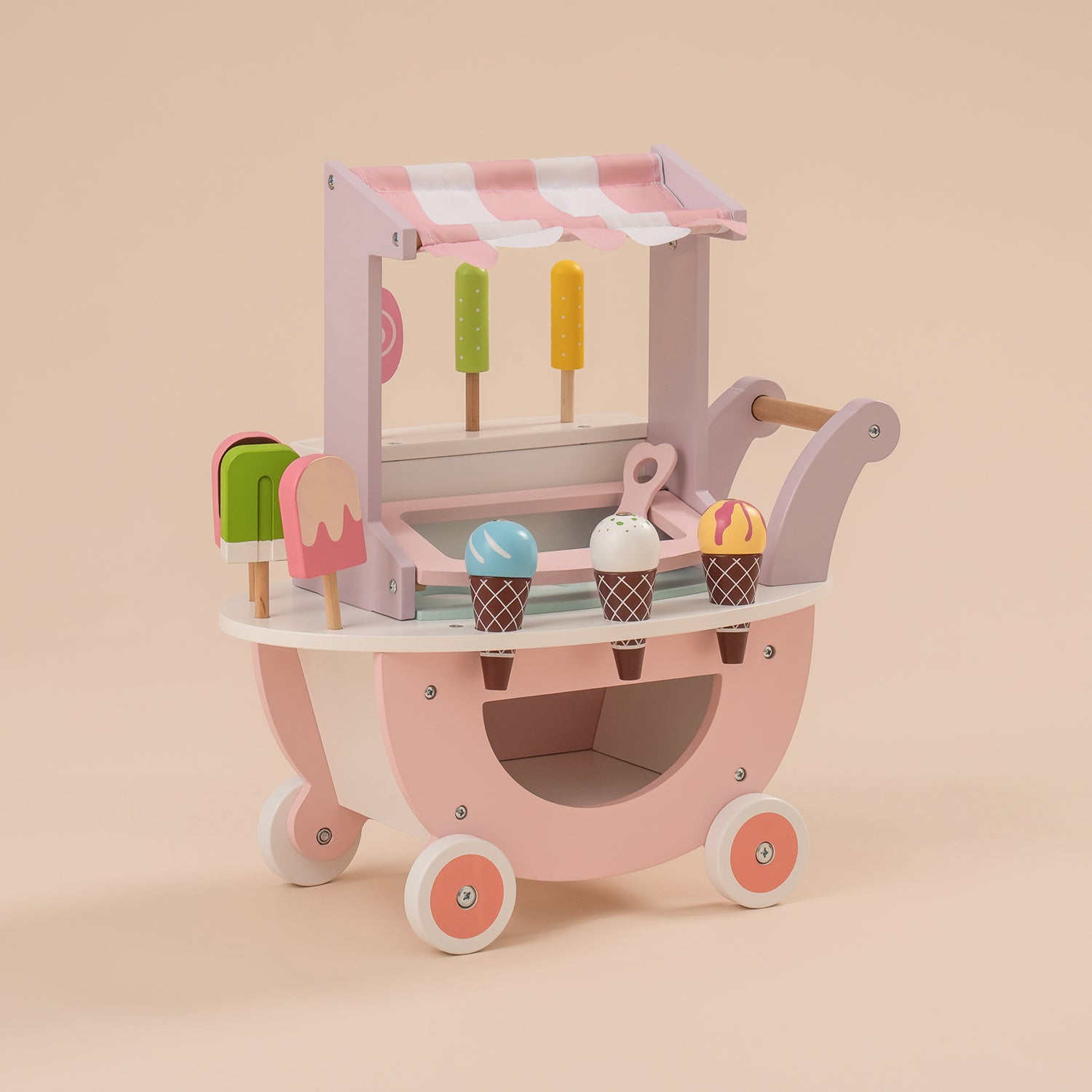 ROBUD Wooden Ice Cream Cart Toys for Kids WG184