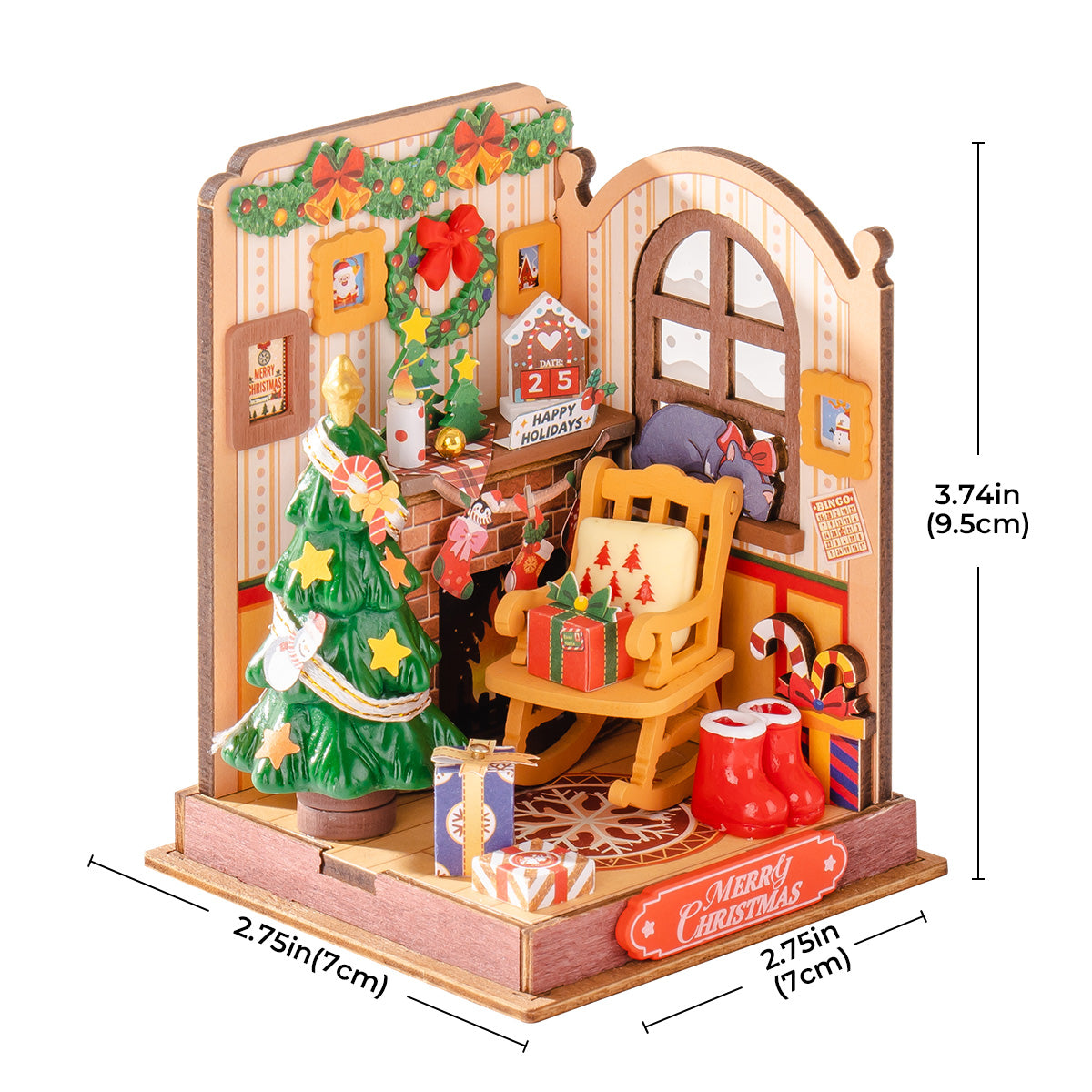 Rolife Christmas Fireplace DIY Miniature House DS041