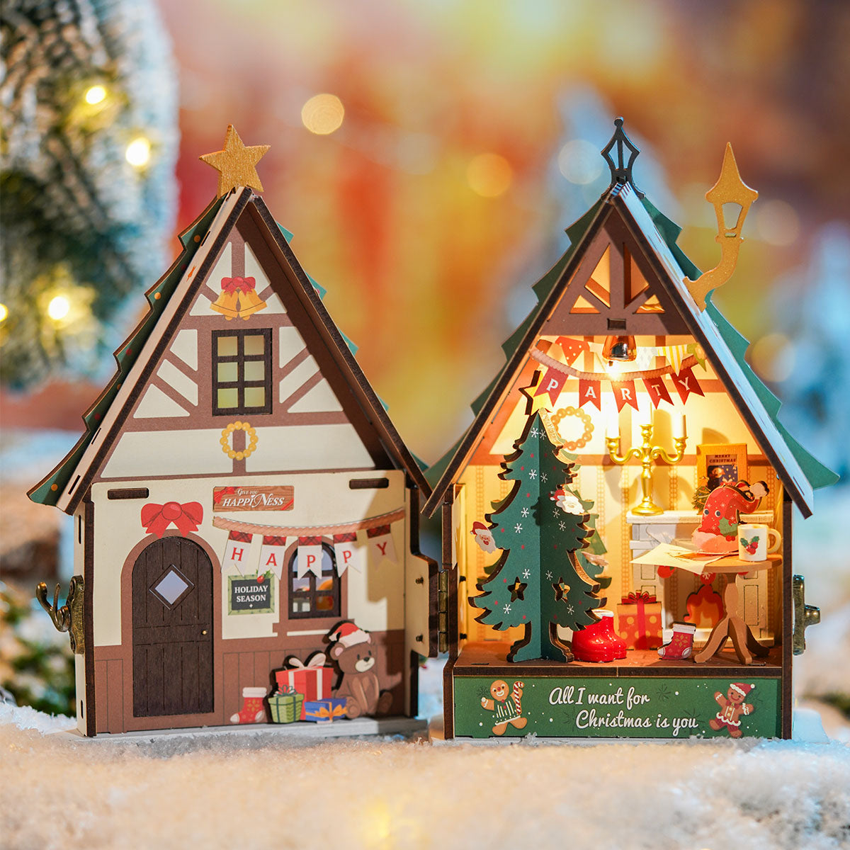 Rolife  Twinkling Christmas House DIY Miniature House DS036