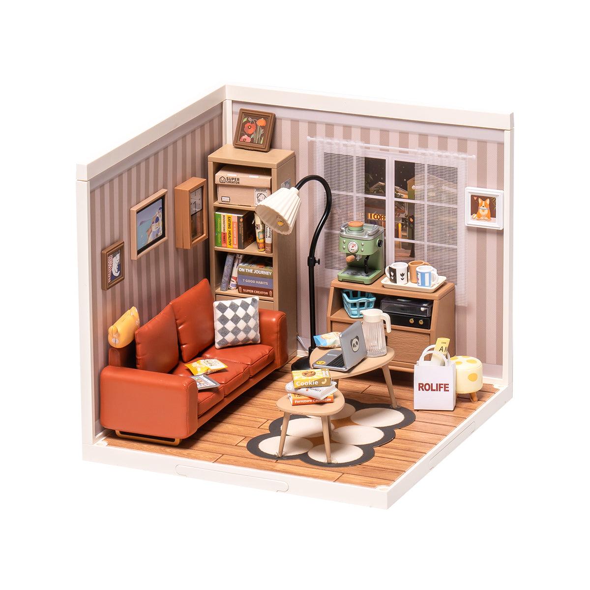 Maison miniature en plastique à monter soi-même Rolife Cozy Living Lounge DW007 