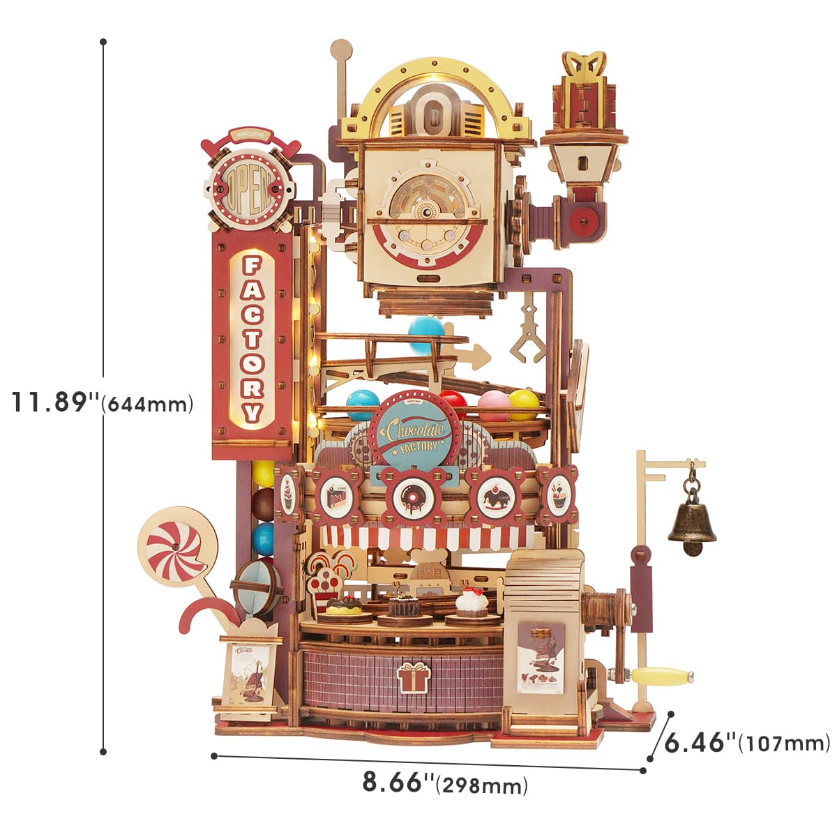 Puzzle en bois 3D à billes de la Chocolaterie ROKR LGA02 