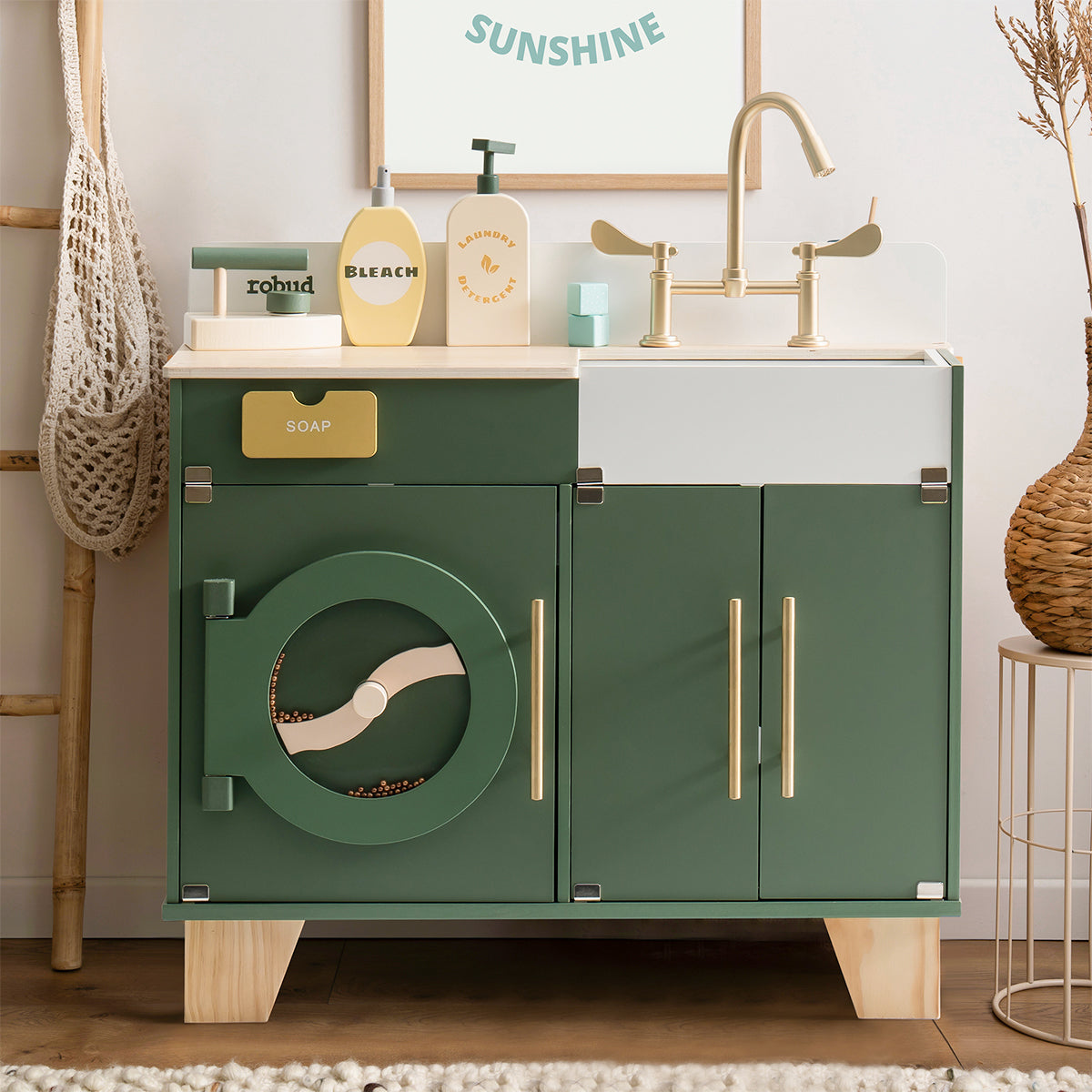 ROBUD Vintage Green Wooden Play Kitchen Series